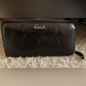 Coach black leather wallet